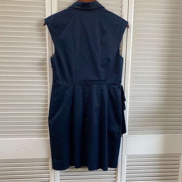 Anthropologie Leifsdottir Navy Blue Collar Sheath Dress - Picture 6 of 7